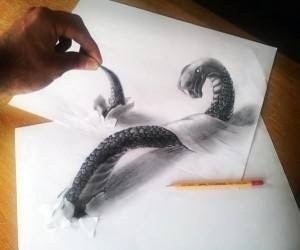 #大神#纯手工的3D素描，吊炸天的节奏[嘻嘻]