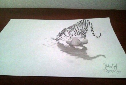 #大神#纯手工的3D素描，吊炸天的节奏[嘻嘻]