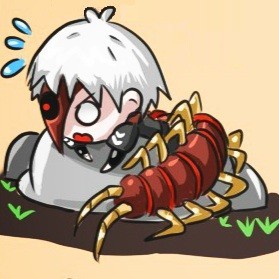 一组金木蜈蚣形态的Q版头像。萌死了！！！[可怜]突然就不害怕蜈蚣了有木有！！[哈哈]