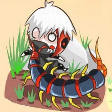 一组金木蜈蚣形态的Q版头像。萌死了！！！[可怜]突然就不害怕蜈蚣了有木有！！[哈哈]