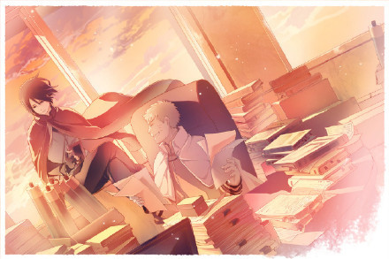 鸣人和佐助的羁绊系列插画，侥幸汇成河[嘻嘻]