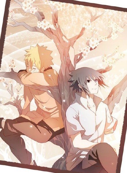 鸣人和佐助的羁绊系列插画，侥幸汇成河[嘻嘻]