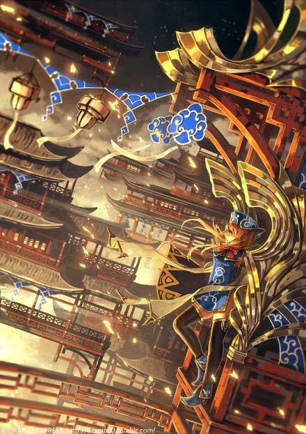 很有故事的插画作品，华丽丽的风格，霓虹国的画师[花心]