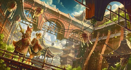 很有故事的插画作品，华丽丽的风格，霓虹国的画师[花心]