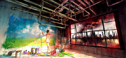 画风细腻 意境优美
来自美国插画师的作品，32个赞[嘻嘻]