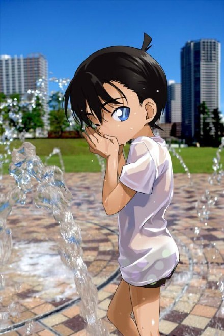 画师ねむい 绘制的“带着柯南去旅行”系列又更新了，真是太可爱了[可怜]！#二次元三次元#