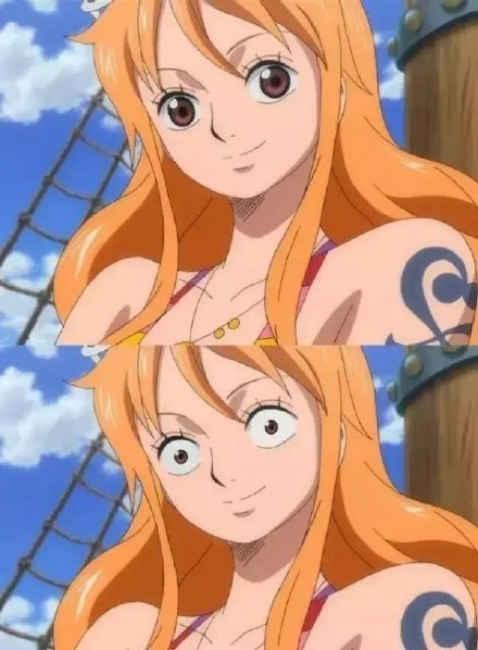 年度动漫神吐槽    看了这么久的动漫，终于有人吐槽美瞳太大这件事了[笑cry]，想象一下如果大家摘掉了美瞳后……兵长：？？？[哈哈]
我心爱的娜美
兵长毫无压力呀