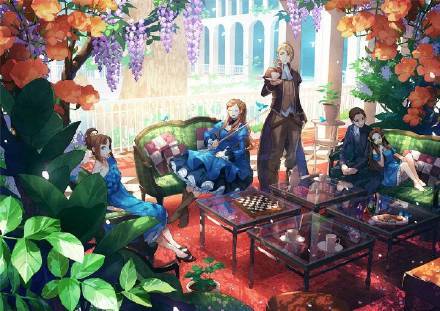 日本画师⑪笔下的场景插画作品，画风很细腻，传统的日式风格，光线、色彩很漂亮，场景和人物很赞！[嘻嘻]