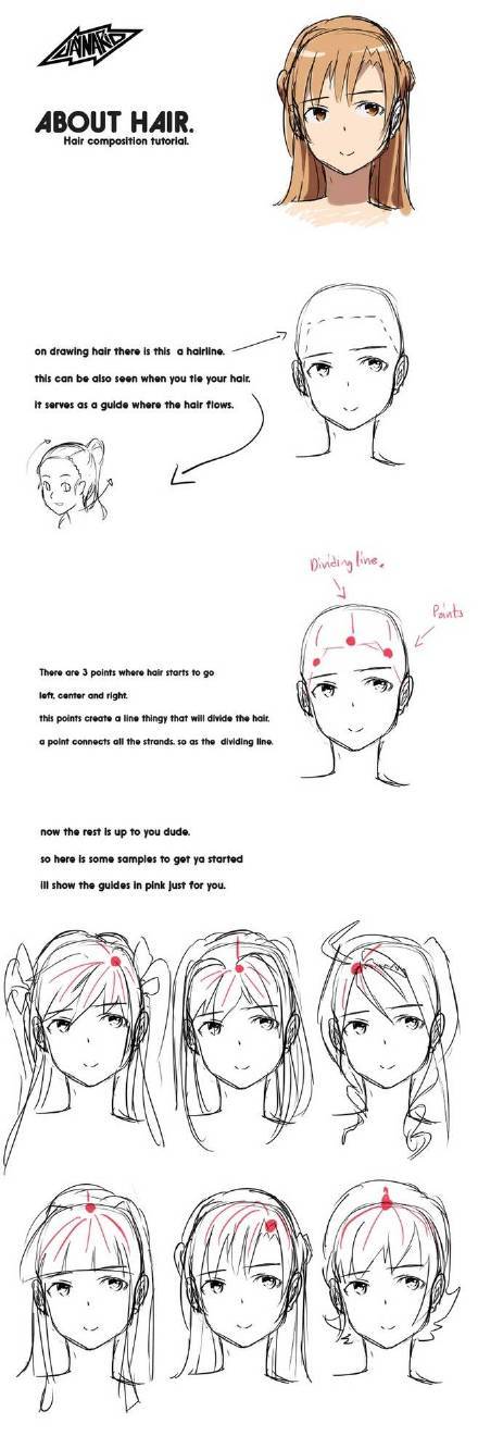 动漫#教学#篇
动漫中那些萌妹子的发型画法，根据不同角色的人物性格体型等，来设计妹子的发型很有创意，值得学习借鉴