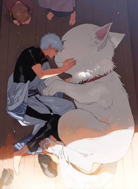 银魂万事屋三人行#同人#美图，暖暖的画风[嘻嘻]