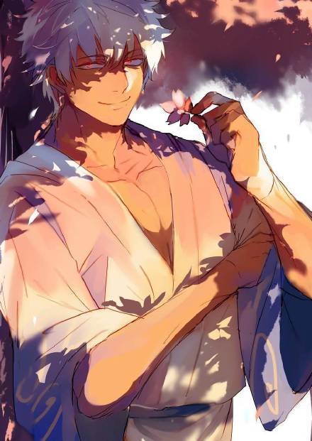 银魂万事屋三人行#同人#美图，暖暖的画风[嘻嘻]