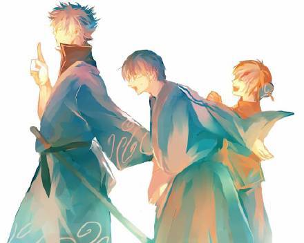 银魂万事屋三人行#同人#美图，暖暖的画风[嘻嘻]