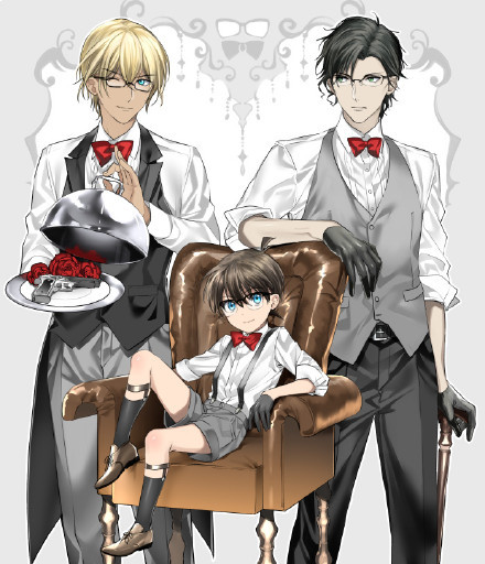 柯南#同人#美图，冲矢昴，安室透,小兰，工藤新一，赤井秀一，这个画风大爱[害羞]