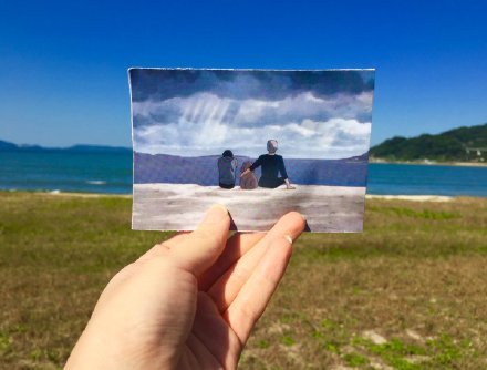 #二次元三次元#这次是冰上的尤里，是制作人员偷懒呢，还是日本的风景实在太美了，超出了制作人员的想象力[思考]