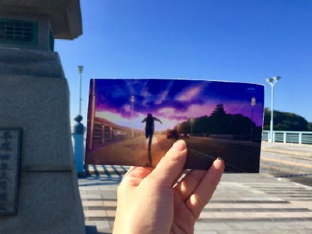 #二次元三次元#这次是冰上的尤里，是制作人员偷懒呢，还是日本的风景实在太美了，超出了制作人员的想象力[思考]