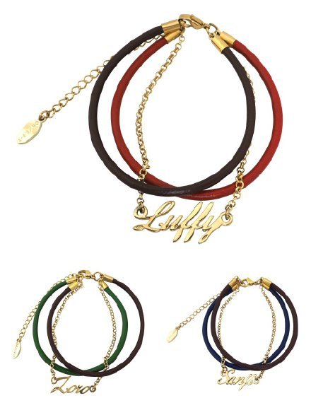 海贼限定#周边#手链，草帽团三大主力外加艾斯和罗的名字[嘻嘻]