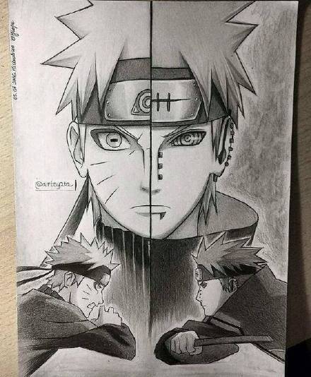 手绘火影忍者众帅哥，技能点全开，帅呆了[嘻嘻]