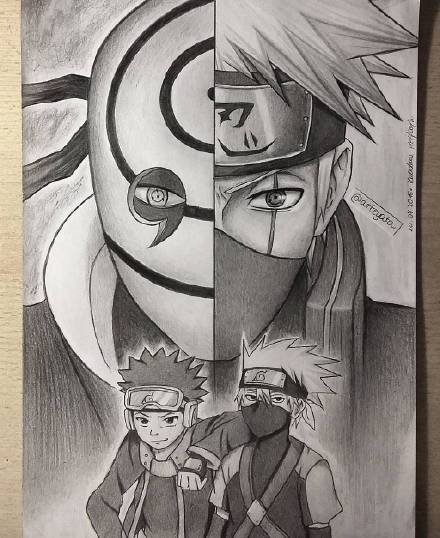 波兰画师arteyata笔下的火影忍者人物系列作品，这个画风真的帅炸了！[嘻嘻]