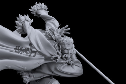 海军中将烟雾男斯摩格精美手办，未上色[嘻嘻]