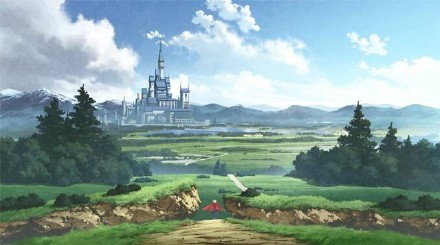 场景插画，有种异世界的感觉，非常喜欢这个feel[嘻嘻]