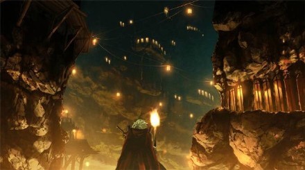 场景插画，有种异世界的感觉，非常喜欢这个feel[嘻嘻]