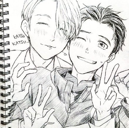 冰上的尤里勇维手绘，超带感[嘻嘻]