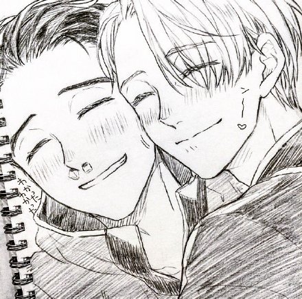 冰上的尤里勇维手绘，超带感[嘻嘻]