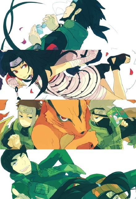 火影同人美图，超赞的画风和创意[嘻嘻]
#第七班#，第三班，第十班，第八班[男神]
看来还是七班人员结构比较复杂呀[思考]