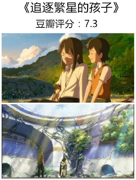 #补番#【新海诚高分动漫电影】文艺，清新，虐心，如果你很久没有感动了，可以来试试[悲伤]
星之声 8.4
她和她的猫 8.1
言叶之庭 8.2
秒速五厘米 8.4
十字路口 8.1
某人的目光 8.3
追逐繁星的孩子 7.3
云的彼端 约定的地方 7.9
你的名字 8.6