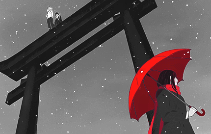 #二次元美景#二次元的雪景总是那么唯美，让人想起了小时候[悲伤]