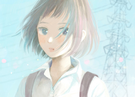 唯美风的#美少女#，清新可人