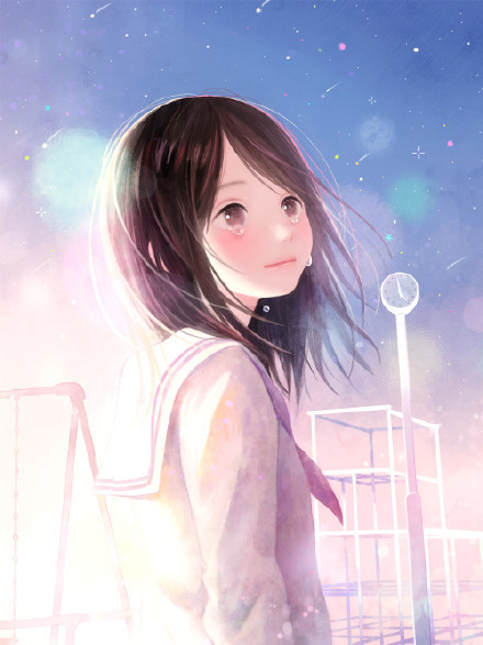 唯美风的#美少女#，清新可人