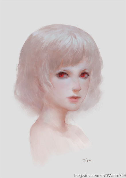 国人笔下的空灵#美少女#，每个人都仿佛有自己的故事[嘻嘻]