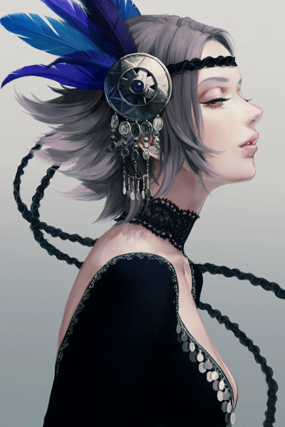 11区画师 眼神迷离的#美少女#，散发着一种高冷范儿