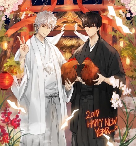 银魂同人美图，银时和土方浓浓的腐味透屏而出[害羞]