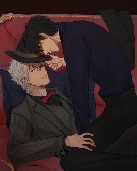 银魂同人美图，银时和土方浓浓的腐味透屏而出[害羞]