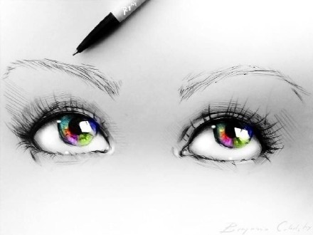 手绘#教程#极美的眼睛，美的让心悸[嘻嘻]