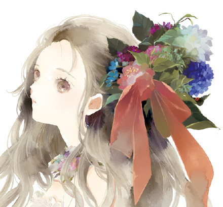 色彩清新淡雅的#美少女#，朦朦胧胧的迷雾，影影绰绰的爱情[害羞]