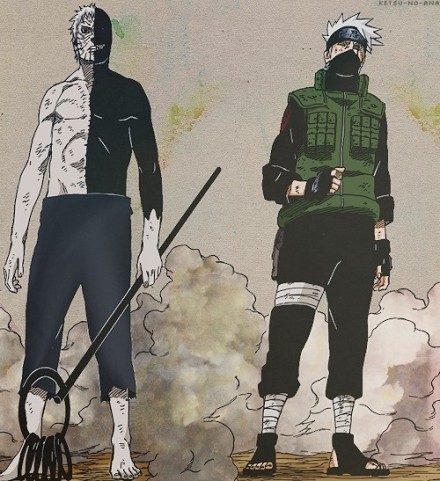 过去现在，带土的肉身略感恐怖呀[可怜]