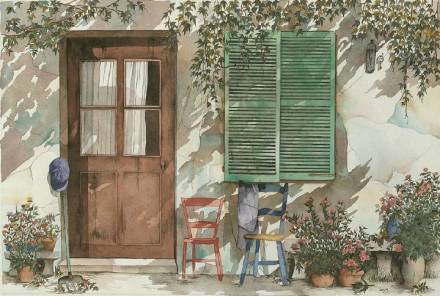 #二次元美景#来自美帝的画师，岁月静谧的乡村小斋，淡淡的阳光洒下，令人无限神往[悲伤]