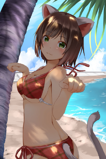 #营养快线系列# 夏日阳光比基尼 肥臀丰乳#美少女#[花心][害羞]