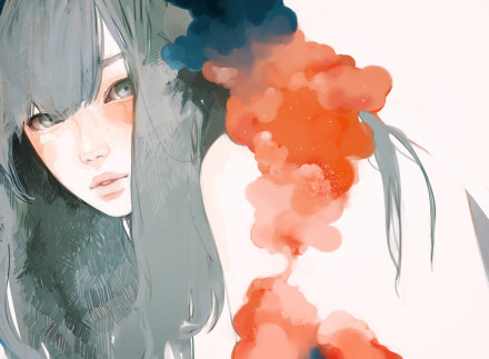 散发着忧伤气质的#美少女#[悲伤]