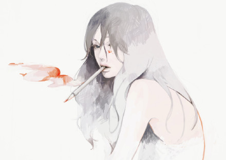 散发着忧伤气质的#美少女#[悲伤]