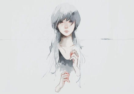 散发着忧伤气质的#美少女#[悲伤]