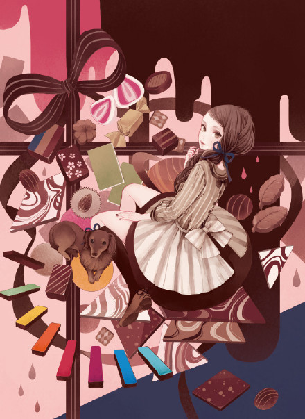 色彩绚烂小资风的#美少女#[嘻嘻]