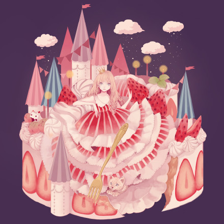 色彩绚烂小资风的#美少女#[嘻嘻]