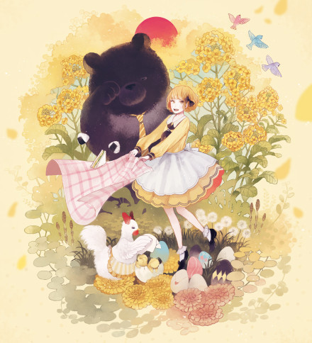 色彩绚烂小资风的#美少女#[嘻嘻]