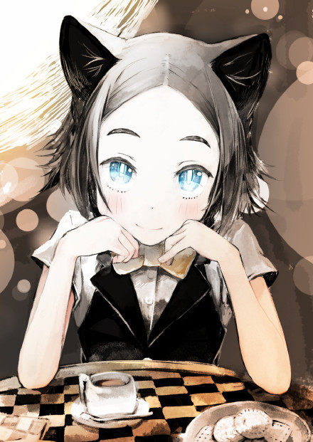 阳光#美少女#，画风细腻，清新可人[花心]