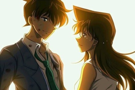 柯南和小兰，甜甜的时光，情人节快乐[害羞]