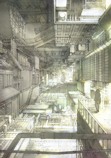 #二次元美景#超现实主义场景画，很帅